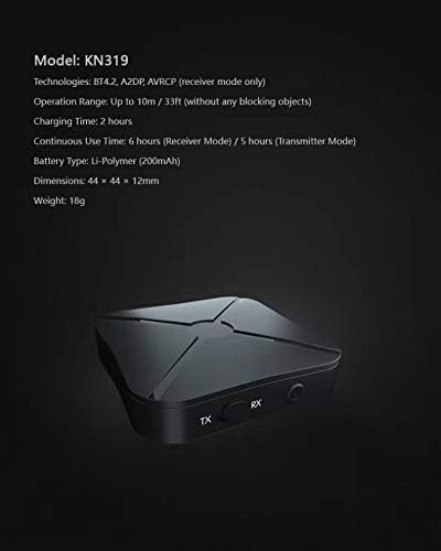 Bluetooth 5.0 Adapter Transmitter Receiver 2in1 Wireless 3.5mm AUX aptX Low Latency Adapter Suitable for TV/Home Audio Systems, Suitable for Single Bluetooth Signal Device