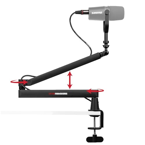 Gator Frameworks Low-Profile Series Premium Broadcast, Podcast, and Streaming Boom Arm, Fully Adjustable (GFWMICBCBM2500) - style: 2500 Series