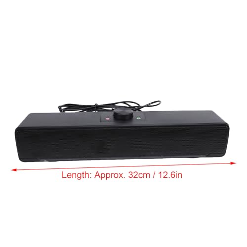 GOWENIC Computer Speakers, 12.6 Inch Bluetooth Soundbar with Rotary Volume Control and Dynamic RGB Lighting, USB Connection for PC Laptop