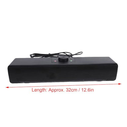 GOWENIC Computer Speakers, 12.6 Inch Bluetooth Soundbar with Rotary Volume Control and Dynamic RGB Lighting, USB Connection for PC Laptop