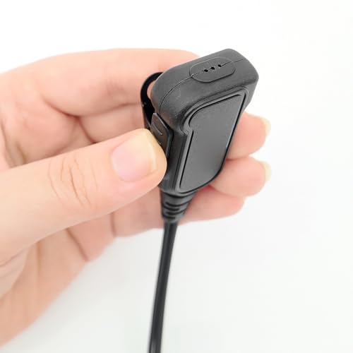 G Shape 2 Way Radio Earpiece Headset, Noise Filtering Speaker PTT Mic for 2 Pin Radios