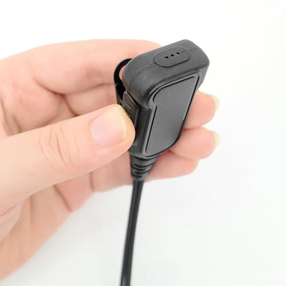 G Shape 2 Way Radio Earpiece Headset, Noise Filtering Speaker PTT Mic for 2 Pin Radios