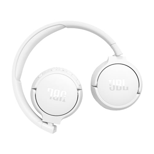 JBL Tune 670NC - Adaptive Noise Cancelling with Smart Ambient Wireless On-Ear Headphones, Up to 70H Battery Life with Speed Charge, Lightweight, Comfortable and Foldable Design (White) (Renewed)