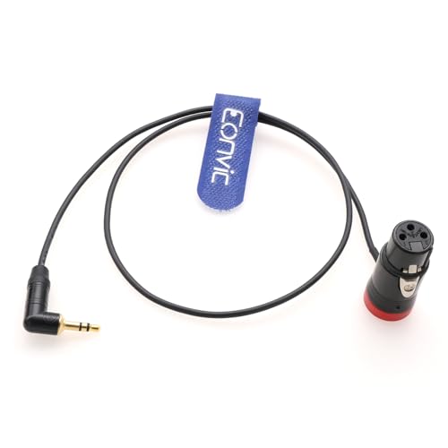 Audio Cable Low-Profile XLR 3 Pin Female Right Angle for BOYA Microphone to 3.5mm Mini Jack for Red Komodo DSMC2 Epic/Scalet Camera (Red) - color: Red