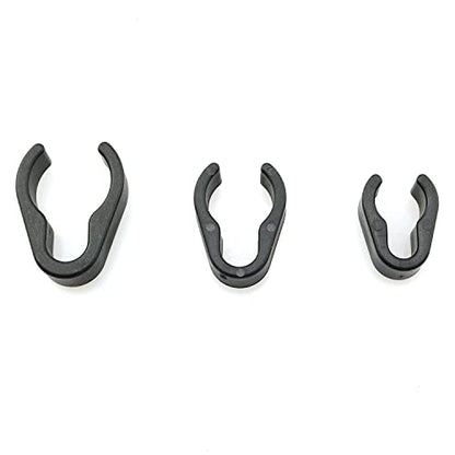 TAODAN 30PCS Durable and Flexible ABS Plastic Clips Mic Cable Clips Universal Microphone Boompole Cable Clip Set Speech Microphone Holder Clip(15, 20, 25mm, each 10 pieces)