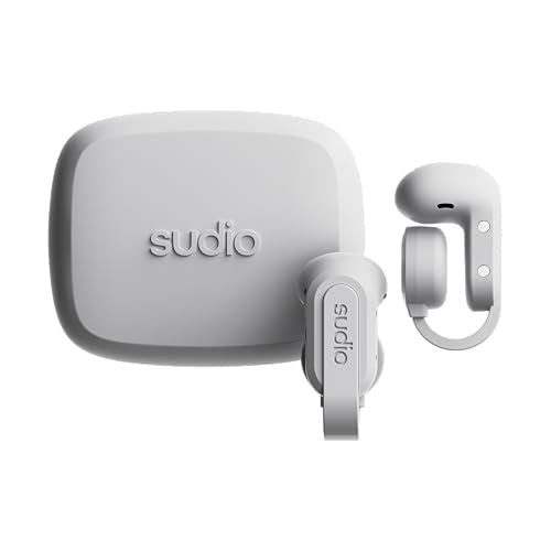 Sudio Audio B3 Open-Ear True Wireless Earbuds – Bluetooth 5.3 Clip-On Headphones with Secure Fit, Sweat-Resistant, Built-in Mic, Long Battery Life, Compatible with iPhone & Android (White) - color: White