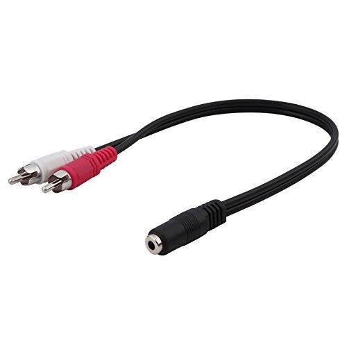 6" 3.5mm (F) to Dual RCA (M) Stereo Audio Cable (Black)