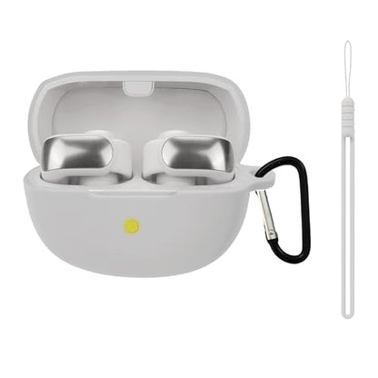 Silicone case for The New Bose Ultra Open Earbuds 2024, Shockproof case for Bose Ultra Open Earbuds 2024 with Carabiner and Wrist Strap. (White) - color: White