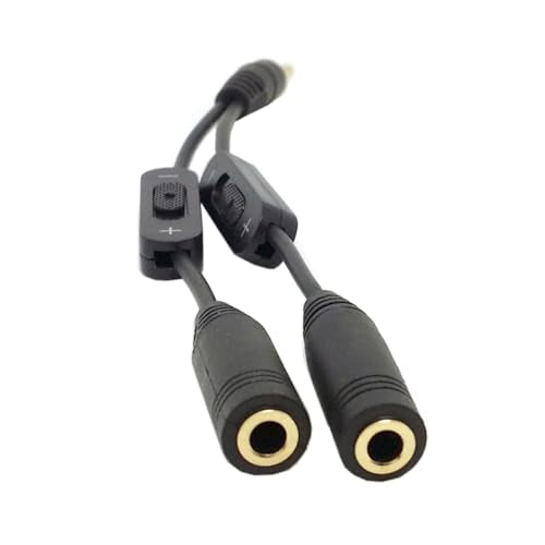 Black Headphone to Adapter Splitter 3.5mm Male Female 2 Mic