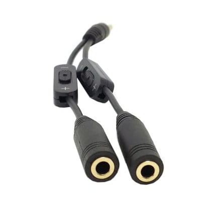 Black Headphone to Adapter Splitter 3.5mm Male Female 2 Mic