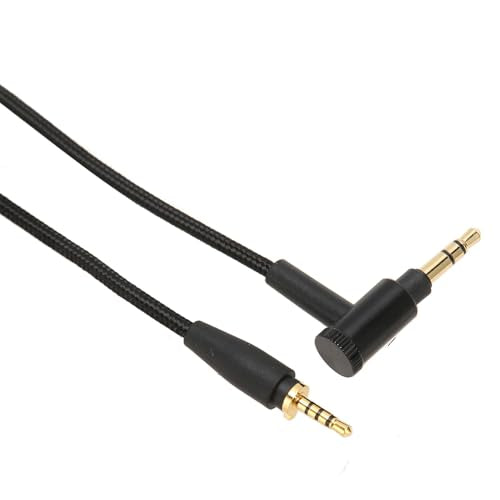 Diyeeni 3.5mm Audio Cable 90 Degree Right Angle, 1.5m/4.9ft Nylon Aux Cord for XL, Compatible with Car, Tablets, Headset, Gold Plated 3.5mm Male to Male Audio Cable