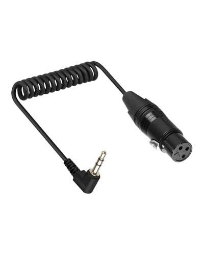 3.5mm to XLR Coiled Cable,Right Angle 1/8Inch Mini Jack TRS Stereo | Male to 3 Pin XLR Female Microphone Audio Cord Adapter for MP3 Players,Laptops,Speakers（50CM/1.65FT） - style: male to female