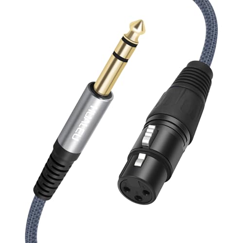 25FT 1/4 TRS Male to 3Pin XLR Female Microphone Cable,6.35mm TRS to XLR Female Braid Quarter inch Balanced Cable for Mixer Microphone Active Speakers-2 Pack - color: 1/4 TRS To XLR F, size: 25 feet(2 pack)