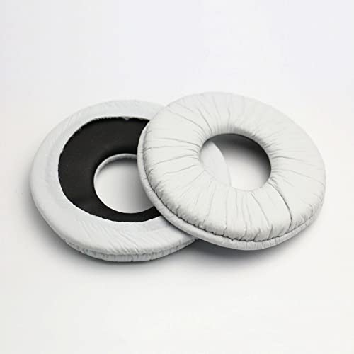 MDR-ZX100 Earpads Replacement Protein Wrinkle PU 70mm Ear Pads Cushions Cover Repair Parts Compatible with Sony MDR-ZX310 ZX330BT ZX110 ZX310 ZX300 ZX600 V150 V300 Headphones (White) - color: White