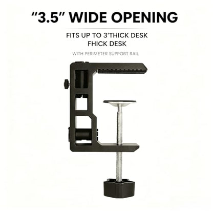Replacement Heavy Duty C Clamp for 1/2” and 5/8” Hole Base Magnifying Lamp,Desk Lamp,Swing Arm Lamp,Phone I pad Mount,Tablet Mic Holder,Table Mount Clamp for Microphone Stand Mic Boom Arm (G2 BLACK) - color: G2 Black