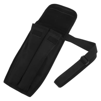 Portable Microphone Carrying Case with Thick Padding and Divider for Dual Handheld Microphones, Snug Fit and Wear-resistant Black Travel Bag with Shoulder Strap for Live Studio
