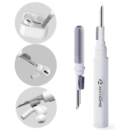 AnHome Airpod Cleaner Kit Cleaning Tool 3 in 1 for Airpods iPhone Earbud Case with Soft Brush Flocking Sponge Clean, Multi-Function Cleaners Pen Ear Bud Air Pod Pro Headphone Phone Speaker Earbuds