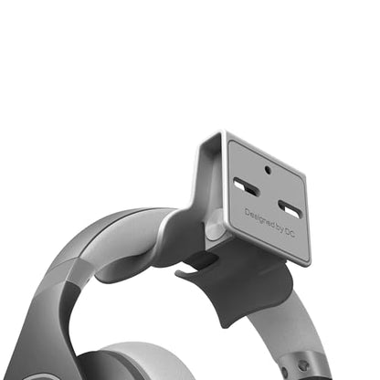 Headphone Wall Mount, Under Desk Headphone Hanger, Controller Holder, Gamepad Controller Holder, Adhesive/Screws, Universal Hanger Hook (Grey) - color: grey