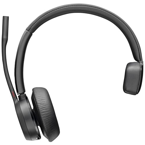 Poly - Voyager 4310 UC Wireless Headset + Charge Stand (Plantronics) - Single-Ear Headset- Connect to PC/Mac via USB-A Bluetooth Adapter, Cell Phone via Bluetooth-Works w/Teams (Certified), Zoom&More - style: Headset + Charge Stand
