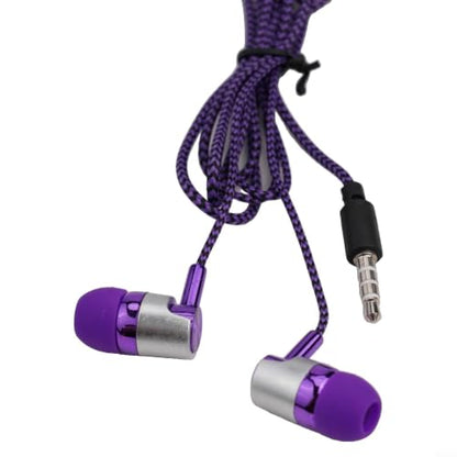 Wired In-Ear Headphones with Noise Cancelling, Ergonomic Earbuds for Sports, 3.5mm Jack Compatible with Phones and Devices, Blue Purple Silver(Purple) - color: Purple