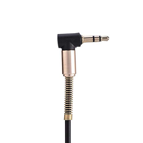 Socobeta Audio Cable 3.5mm Male to Male Spring Aux Cable L-Shaped & I-Shaped Retractable Cord for Car Audio Earphone