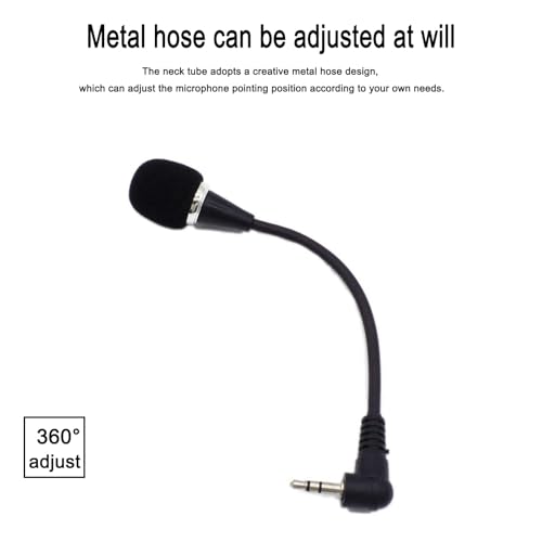 Mini Microphone Mini Notebook Mic 3.5 mm Socket Notebook Microphone, Compatible for PC Laptop Notebook (1 Piece/Black)