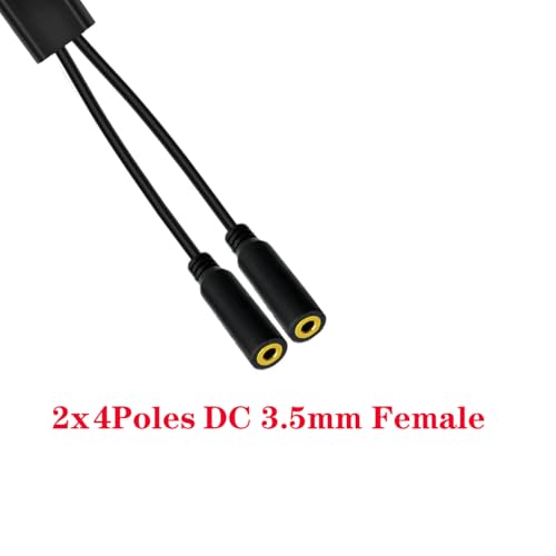 3.5mm Headphone Y Splitter Audio Cable (50cm) | 4Poles 1 to 2 Way 3.5mm (1/8") TRRS AUX Stereo Jack 1 Male to 2 Female Adapter Cord for Earphone,Headset,Laptop,Phone (2 Way) - style: 2 Way