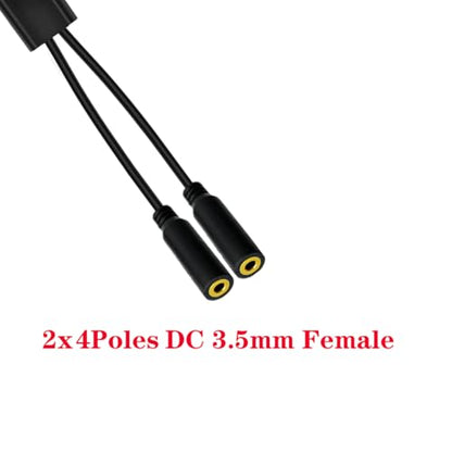 3.5mm Headphone Y Splitter Audio Cable (50cm) | 4Poles 1 to 2 Way 3.5mm (1/8") TRRS AUX Stereo Jack 1 Male to 2 Female Adapter Cord for Earphone,Headset,Laptop,Phone (2 Way) - style: 2 Way