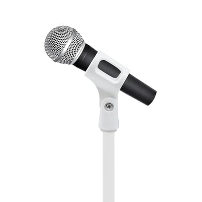 4Pcs Microphone Clip Rubber Flexible Mic Holder (White) | Handheld Wireless, Adjustable Angle, Inner Diameter Range 30-50mm - style: White, Square