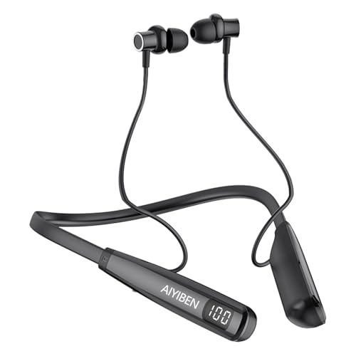 Neckband Bluetooth Headphone with LED Power, Neckband Headphones 100 Hours Playtime, in-Ear Bluetooth Headphone with Microphone for Running and Exercising in the Gym (Y10)