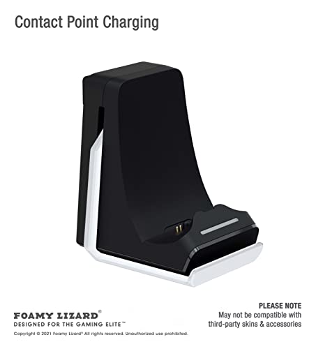 PS5 Controller Charger Console and Wall Mount (White+Black) | Fast Charging Station Hanging Dock, Headphone Hook, LED Indicator, Overcharge Protection for Playstation 5 DualSense - color: PS5 White+Black