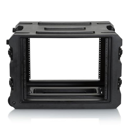 Gator Cases Pro Series 19" Depth 8U Rolling Rack Case with Recessed Wheels, Black - size: 8U Rack Space, style: Rolling Rack - 19" Deep