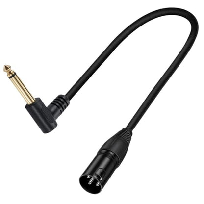 90 Degree Right Angle 1/4 Inch TRS to XLR Male Balanced Signal Interconnect Cable Quarter inch to XLR Patch Cable 0.5m(6.35mm Mono Male) - color: 6.35mm Mono Male