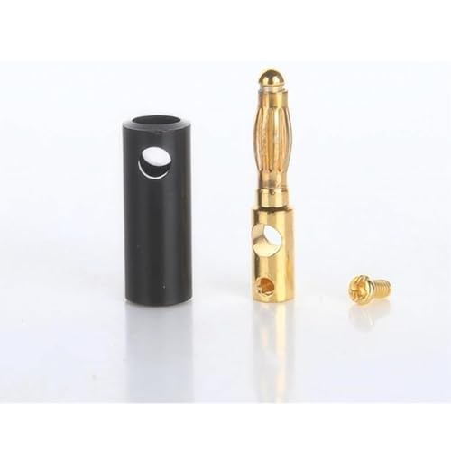 WWZMDiB 4mm Banana Plugs Stackable Connectors for Speaker Wire (12Pcs/6pair Gold Plated)