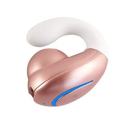 Bluetooth Headset, Single Ear BT5.0 Ultralight Wireless Headphone Cell Phone Earpiece Ear Clip with Mic, Noise Canceling Handsfree Driving Earbud for iPhone, Android,Samsung Smartphone(Pink) - color: Pink