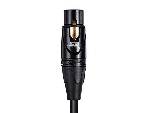 Monoprice Starquad XLR Male to XLR Female Microphone Cable - 100 Feet, 24AWG, Gold Plated Contacts, Black - Stage Right Series - size: 100 Feet