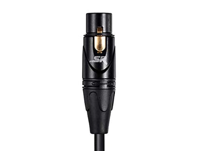 Monoprice Starquad XLR Male to XLR Female Microphone Cable - 100 Feet, 24AWG, Gold Plated Contacts, Black - Stage Right Series - size: 100 Feet
