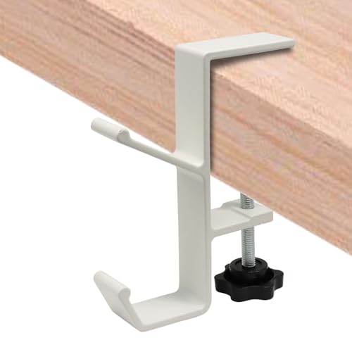 Desk Hooks for Bag & Headset Stand, Cream | Purse Hook for Table, Space-Saving Under Table Hanger, Aluminum - color: Cream