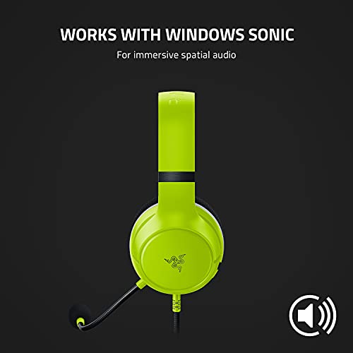 Razer Kaira X Wired Headset for Xbox Series X|S, Xbox One, PC, Mac & Mobile Devices: Triforce 50mm Drivers - HyperClear Cardioid Mic - Memory Foam Ear Cushions - On-Headset Controls - Electric Volt - color: Lime