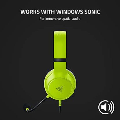 Razer Kaira X Wired Headset for Xbox Series X|S, Xbox One, PC, Mac & Mobile Devices: Triforce 50mm Drivers - HyperClear Cardioid Mic - Memory Foam Ear Cushions - On-Headset Controls - Electric Volt - color: Lime