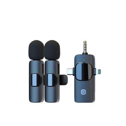 3 in 1 Wireless Lavalier Microphones for iPhone, iPad, Android, Camera, USB-C, 2.4GHz, Noise cancelation/Reduction, 70ft Range, for Video Recording, Live Streaming, Vlog, YouTube, TikTok