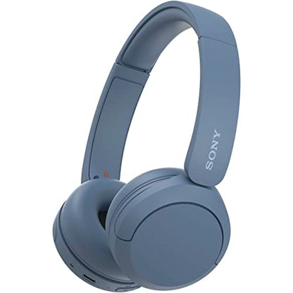 Sony WH-CH520 Best Wireless Bluetooth On-Ear Headphones with Microphone for Calls and Voice Control, Up to 50 Hours Battery Life with Quick Charge Function, Includes USB-C Charging Cable - Blue - color: Blue