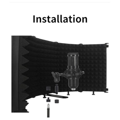 Mic Windscreen, Foldable Adjustable Sound Absorbing Vocal Recording Panel Portable Microphone Soundproof Plate Microphone Cover Mic Cover with Multi Layer Noise Reduction for (5 - size: 5 panel