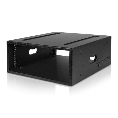 Sound Town 4U PA/DJ Rack/Road Case with 4-Space, Industry-Grade 0.7" (18mm) Plywood with Polyurea Coating, 19.7" Rackable Depth - Pro Tour Grade (STRCP-4U) - size: 4U with 19.7" Depth