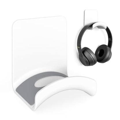 Universal Game Headphone Stand Headset Hook Adhesive Headphone Hanger for Ear Headphone, Game Accessories (Wall Mount White) - color: Wall mount White