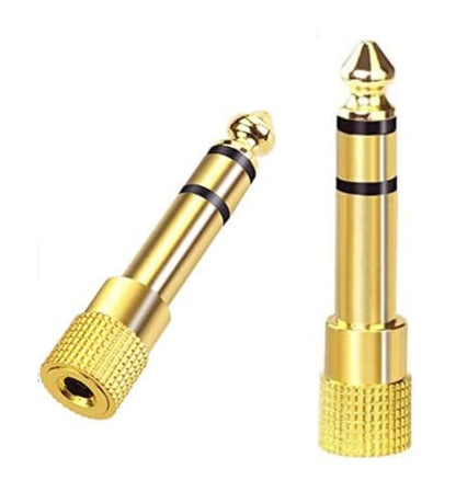 Headphone Adapter 6.35mm (1/4 inch) Male to 3.5mm (1/8 inch) Female Stereo Audio Jack Adapter for Amp Adapter, Guitar, Microphones(2 Pack)