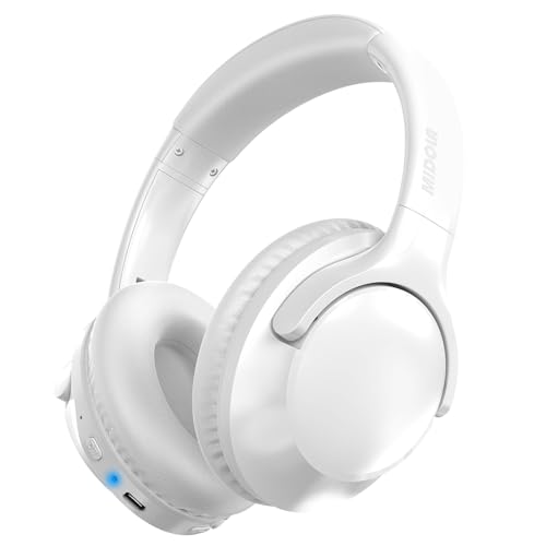 MIDOLA Bluetooth Headphones Wireless 68H with Mic,Decent Sound-Acceptable | Adjustable Headband Foldable Over-Ear Lightweight Headsets for Toddler Girls Boys Tablet/iPad,HD Stereo,Built-in Mic,White - color: White
