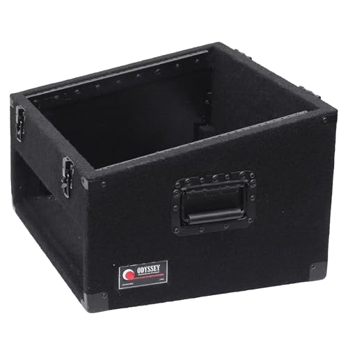 Odyssey CXC902 Econo Carpeted Combo Rack: 9u Top, 2u Bottom | Mount a mixer up high and amps down low, plush covering, 19 inch rails, one-piece mobile rig for gigs and events
