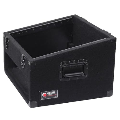 Odyssey CXC902 Econo Carpeted Combo Rack: 9u Top, 2u Bottom | Mount a mixer up high and amps down low, plush covering, 19 inch rails, one-piece mobile rig for gigs and events