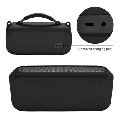 Protective Case for Bose SoundLink Max Speaker, Silicone Case Cover with Shoulder Strap for Bose SoundLink Max - color: Black